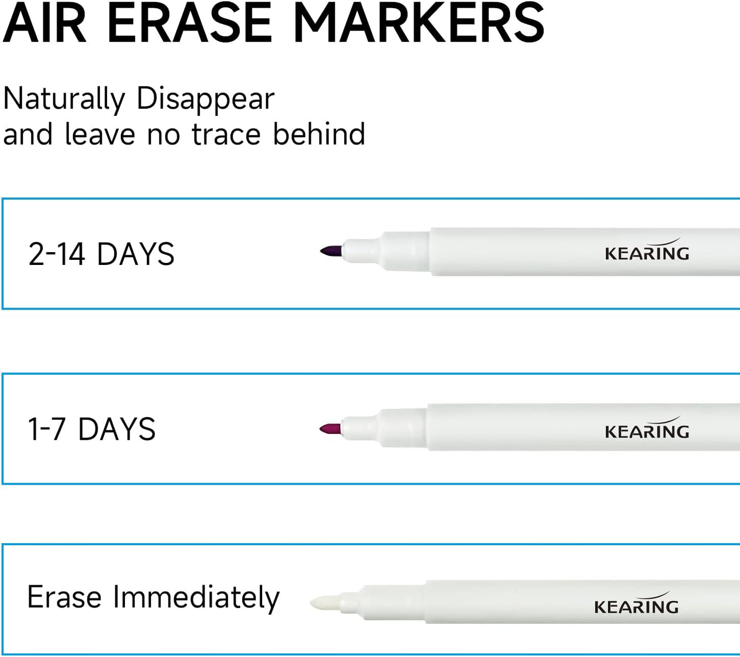 Air Erasable Pen Set for Fabric Pink or Violet, 12 Pack