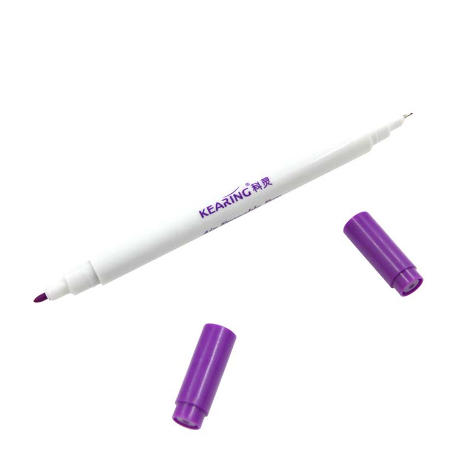 Dual Tip Air Erasable Pen Violet - 1 mm Bold Tip & 0.5 mm Fine Tip - 12 Pack