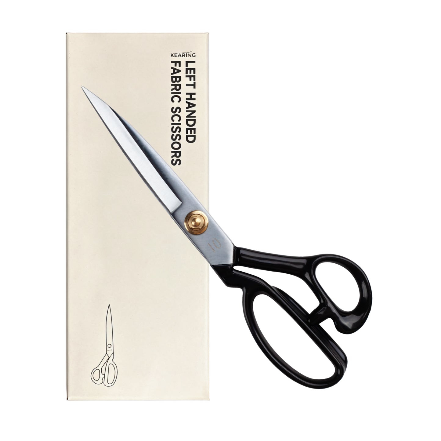 Kearing® CCL10S Left-Handed Fabric Scissors, Heavy-Duty Tailor Shears with Cushioned Grip