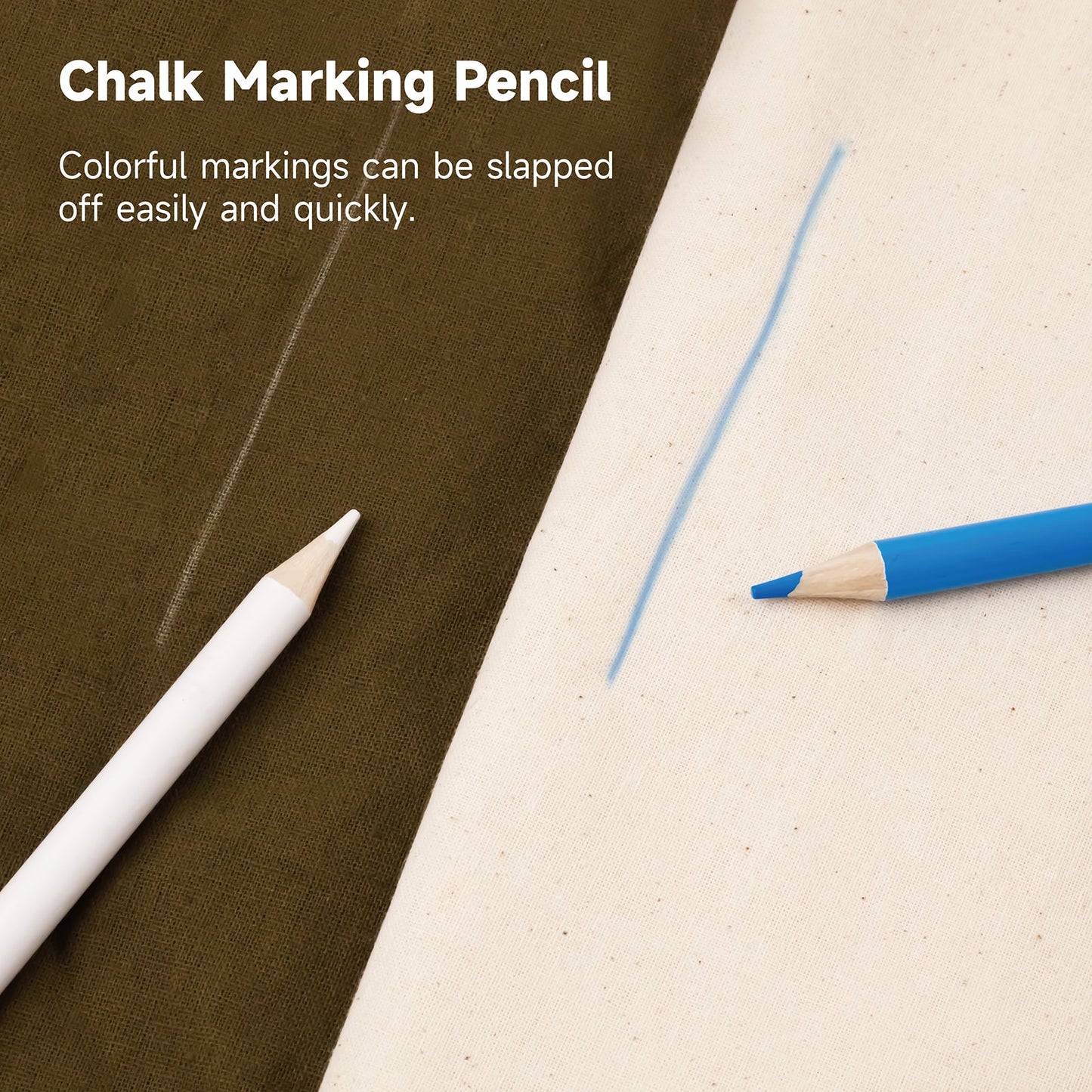 Kearing® WP-BW Water Soluble Chalk Pencils Combo for Tailors, Sewing marker, Quilting pendils, Embroidery & Craft Projects