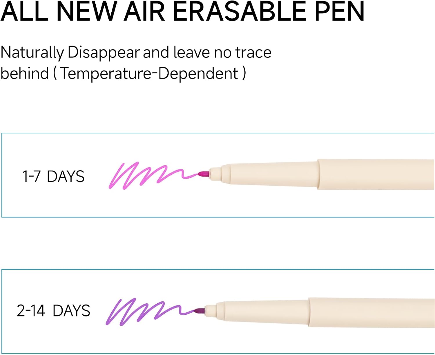 Air Erasable Marker for Fabric, Disappearing Ink Pen, Embroidery and Sewing Tool, Air Soluble Marking Pen for Quilting, DIY Crafts