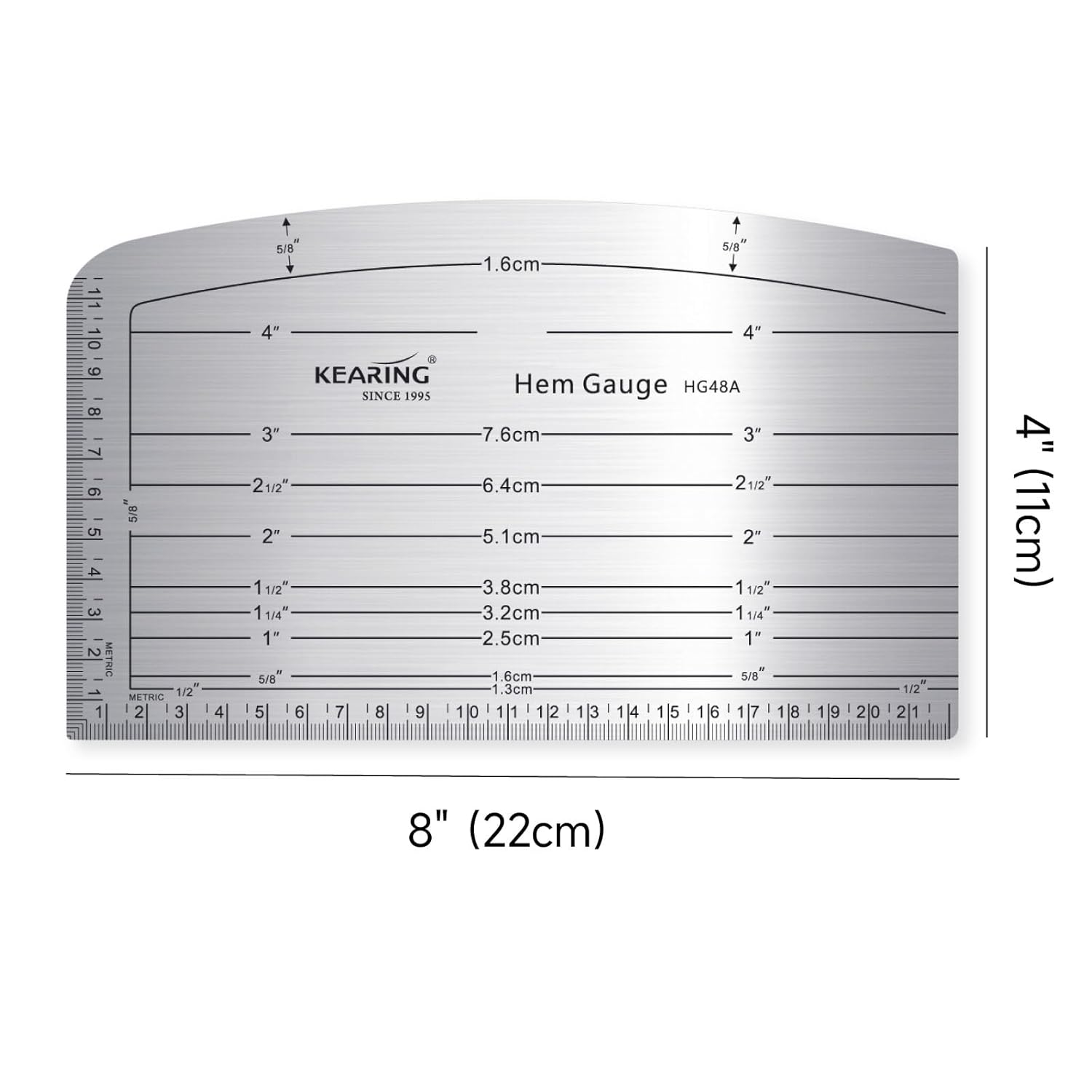 Aviation Aluminum Hot Hem Gauge, Hot Iron Ruler, Hot Press for Sewing Patterns