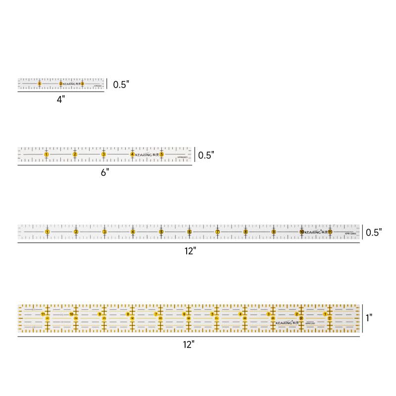 Patchwork Quilting Ruler - 4", 6" or 12"