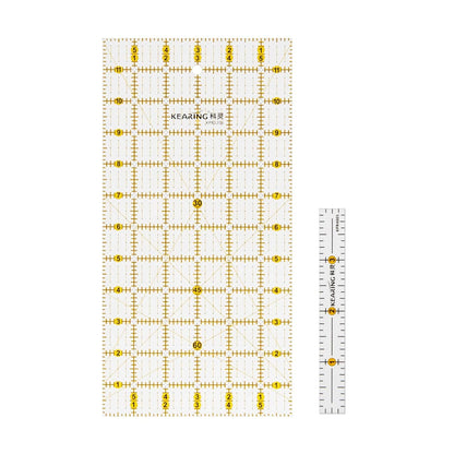 Acrylic Quilting Ruler Set, Non-slip Acrylic Ruler for Cutting Fabric and a Clear Mini Quilting Ruler
