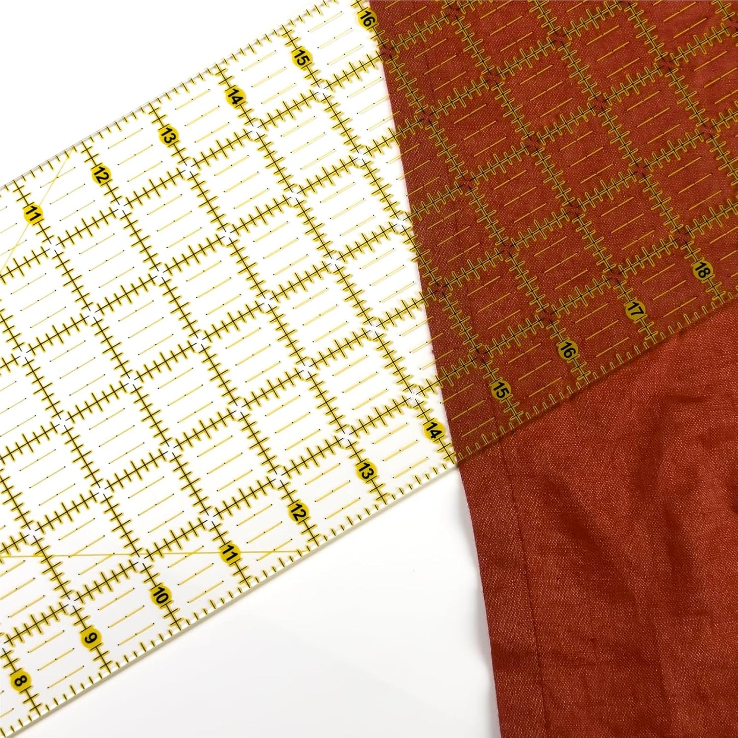Acrylic Quilting Ruler Set, Non-slip Acrylic Ruler for Cutting Fabric and a Clear Mini Quilting Ruler