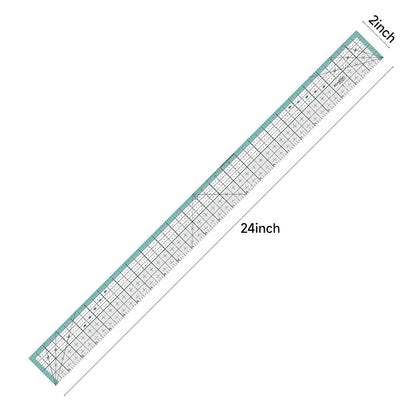 Kearing Quilting Ruler with Metal Edge – Non-Slip Acrylic Sewing Ruler for Fabric Cutting, 12", 18" or 24"
