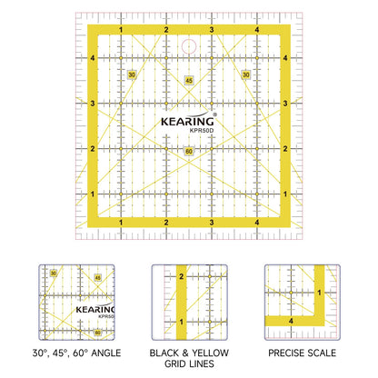 Patchwork Quilting Ruler, Non-Slip Acrylic Sewing Ruler for Cutting Fabric
