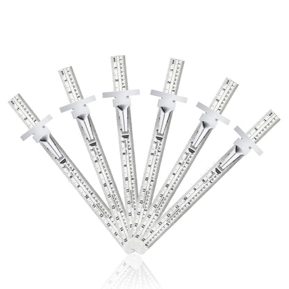 Pocket Ruler Stainless Steel & Detachable Clips, Double Side, Imperial & Metric