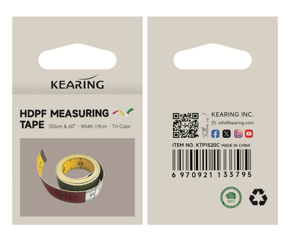Kearing® KTP1520C PU Leather Measuring Tape, Dual-Scale Sewing Tape Measure for Sewing, Quilting & Fashion Design