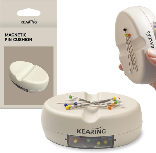 Oval Magnetic Pin Cushion with Needle Drawer
