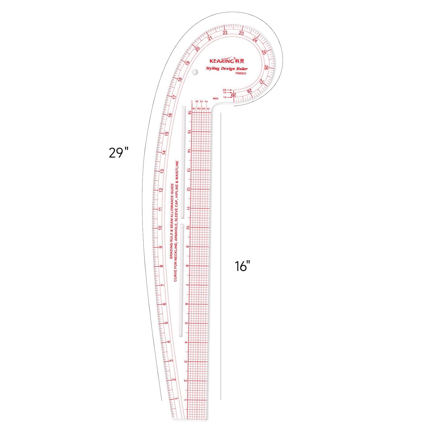 4-in-1 Styling Design Marking Ruler, French Curve, Hip Ruler, Vary Form Curve Ruler