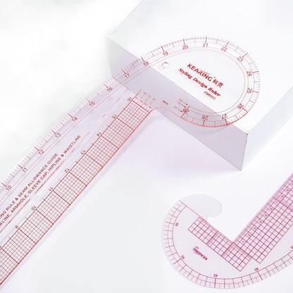4-in-1 Styling Design Marking Ruler, French Curve, Hip Ruler, Vary Form Curve Ruler