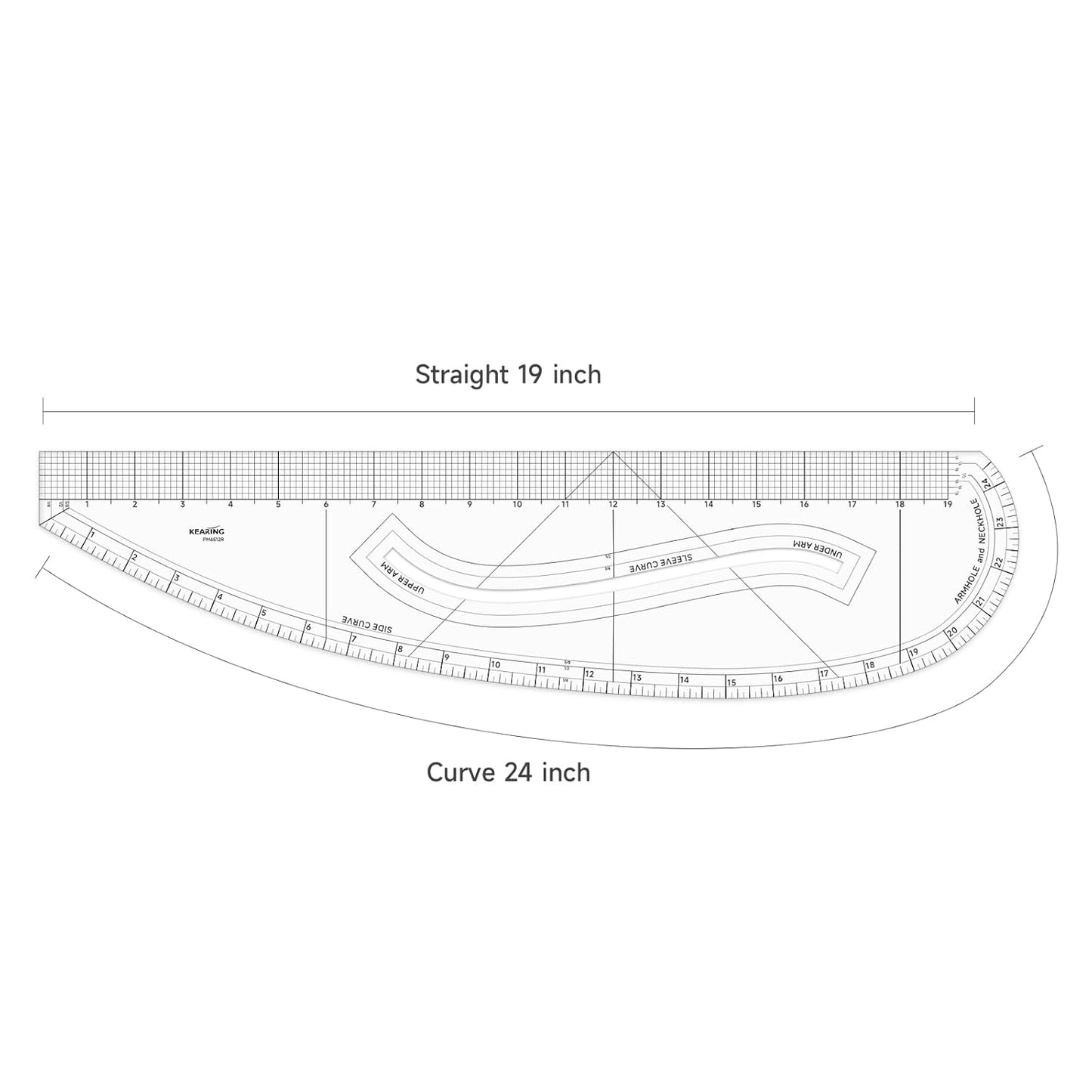Multi-functional Sewing Curve Ruler. Patented Pattern Master Ruler, Side Curve
