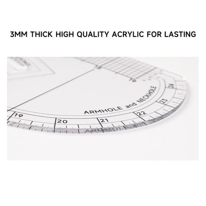 Multi-functional Sewing Curve Ruler. Patented Pattern Master Ruler, Side Curve