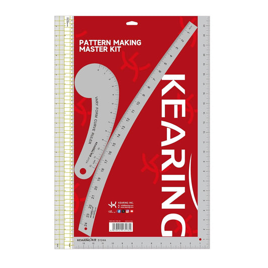 2 Curve Rulers, L-Square and Quilting Ruler 4 Piece Set for Pattern Making