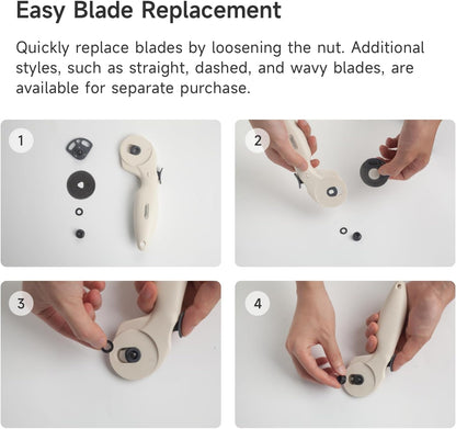 45mm Rotary Cutter with Safety Lock - Precision Fabric Cutting Tool