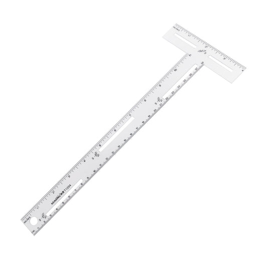 Plastic T-Square Ruler – Drafting & Technical Drawing Tool 1.2mm Thick - 12" with 4” T Head Size