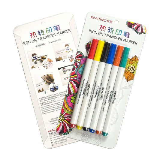 Iron-on DIY Sublimation Markers / Transfer Markers Assorted Tip Sizes, 6 Pack