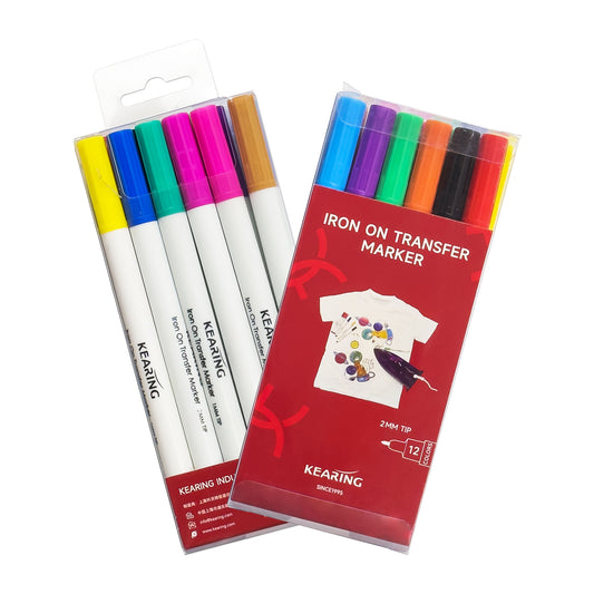 Iron-on DIY Sublimation Markers / Transfer Markers Assorted Tip Sizes, 12 Colors