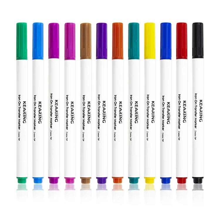 Iron-on DIY Sublimation Markers / Transfer Markers Assorted Tip Sizes, 12 Colors