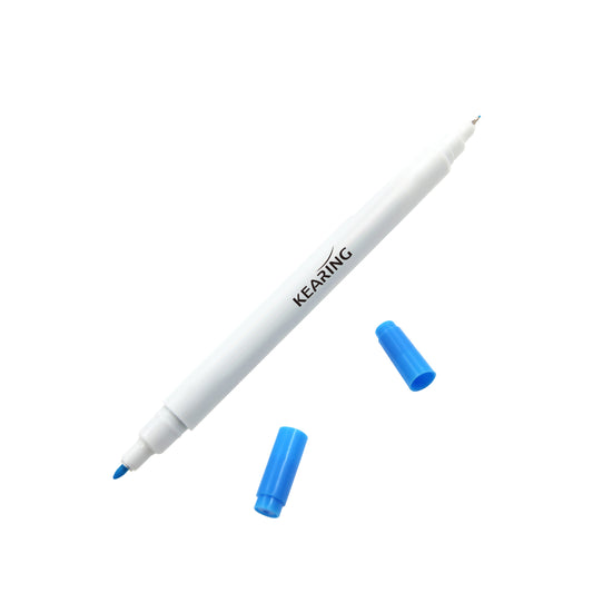 Dual Tip Water Erasable Pen Blue - 1 mm Bold Tip & 0.5 mm Fine Tip - 12 Pack