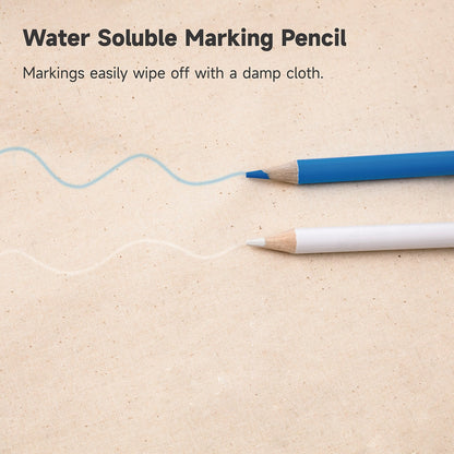 Kearing® CP-BW Tailors Chalk Pencils Combo, White & Blue Sewing Marking Pencils for Quilting & Embroidery